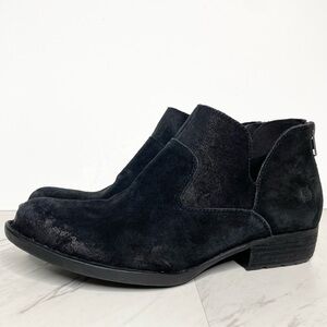 Born Beth Black Distressed Suede Bootie 9 1/2 M